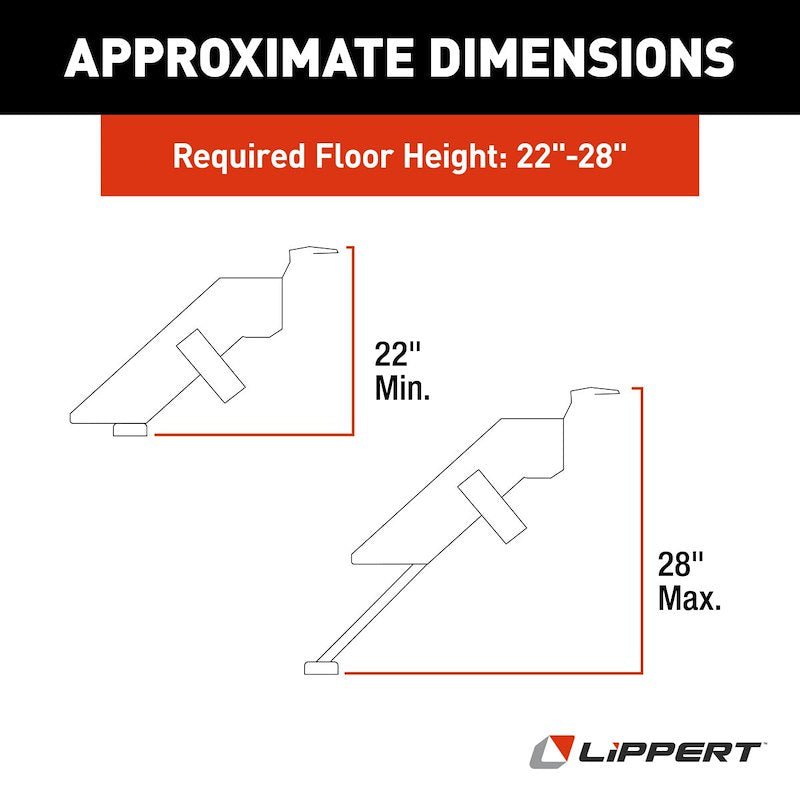 Lippert Components 733932 SolidStep Manual Fold - Down Double Steps for 30" - 36" - Young Farts RV Parts