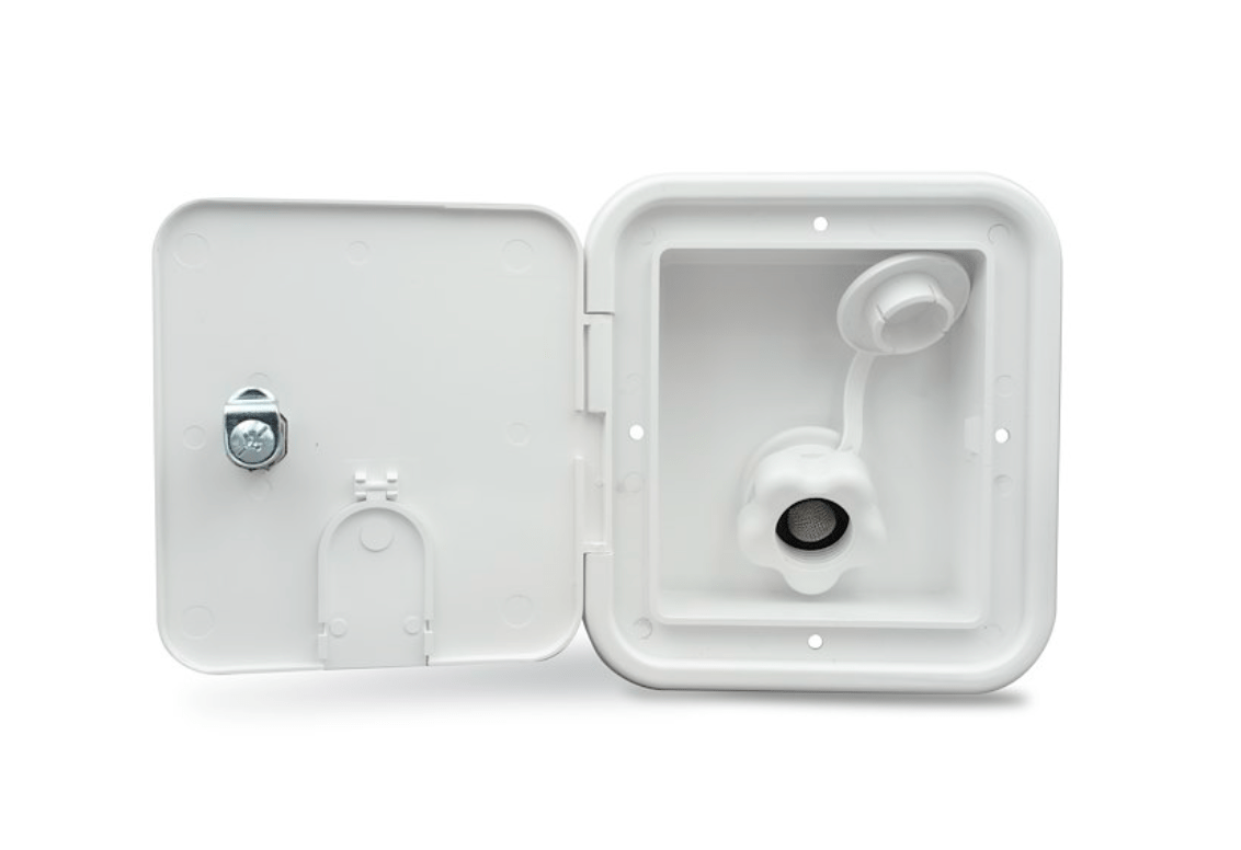 Locking City Water Hatch Polar White - Young Farts RV Parts