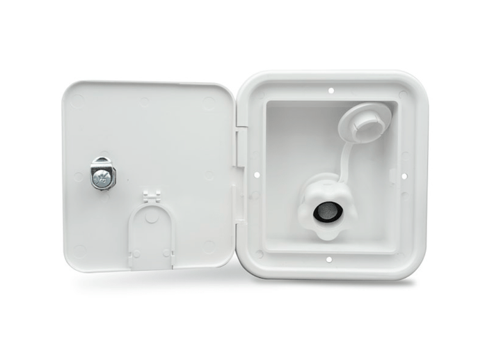 Locking City Water Hatch Polar White - Young Farts RV Parts