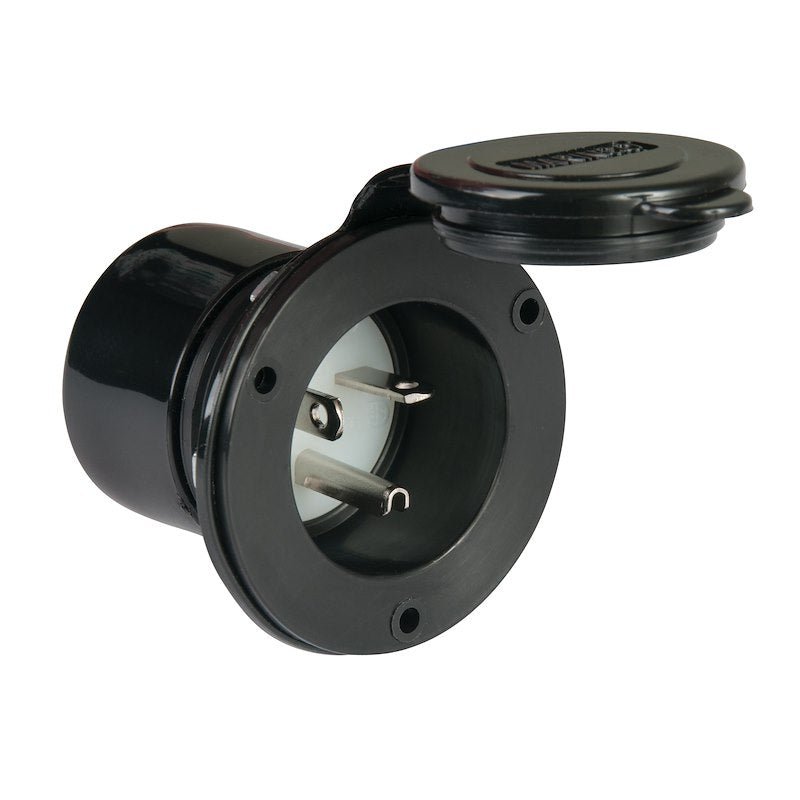 Marinco 200BBI.RV Receptacle Outdoor/ Indoor 20 Amp Black - Young Farts RV Parts