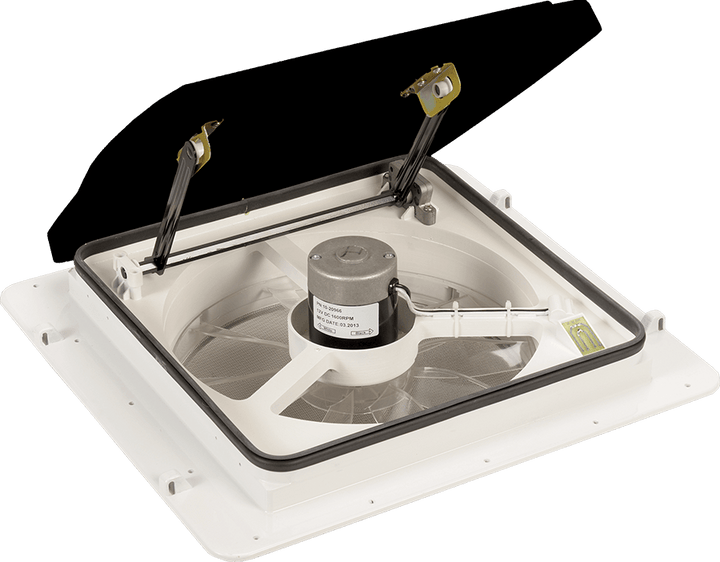 MaxxAir 4500K MaxxFan Roof Vent Remote Control Powered Opening - Smoke - Young Farts RV Parts
