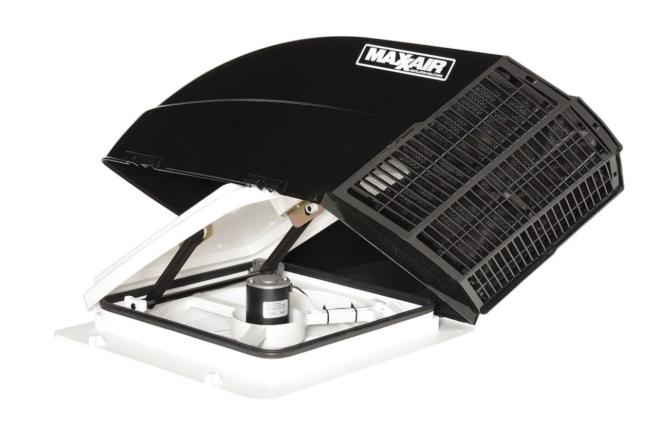 MaxxAir Ventilation Solutions 00 - 955002 Fan/ Mate ™ Roof Vent Cover, Exterior Mount, Black - Young Farts RV Parts