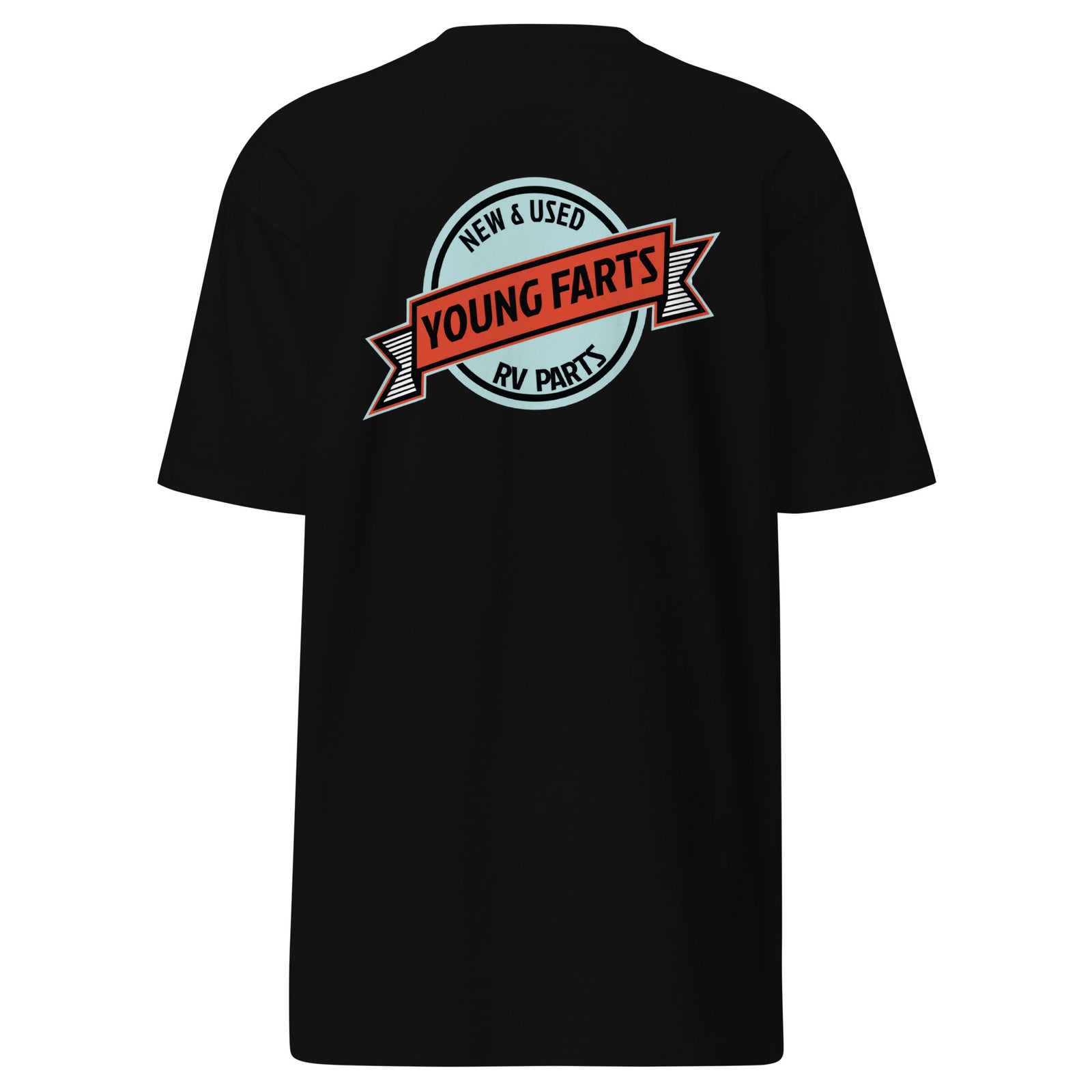 Young Farts Shop-Tested Logo T-Shirt with front and back print in Charcoal Heather