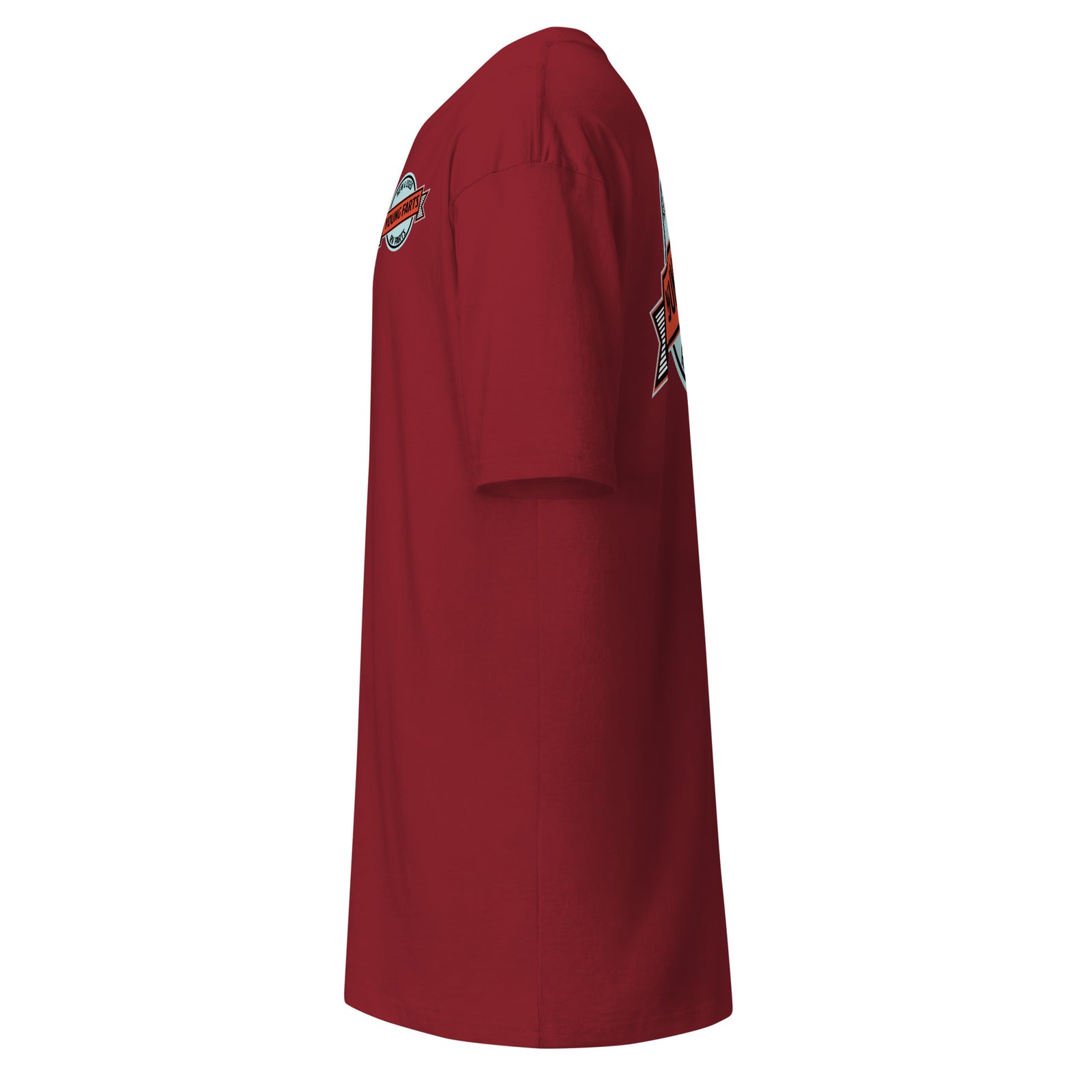 Young Farts Shop-Tested Logo T-Shirt with front and back print in Brick Red