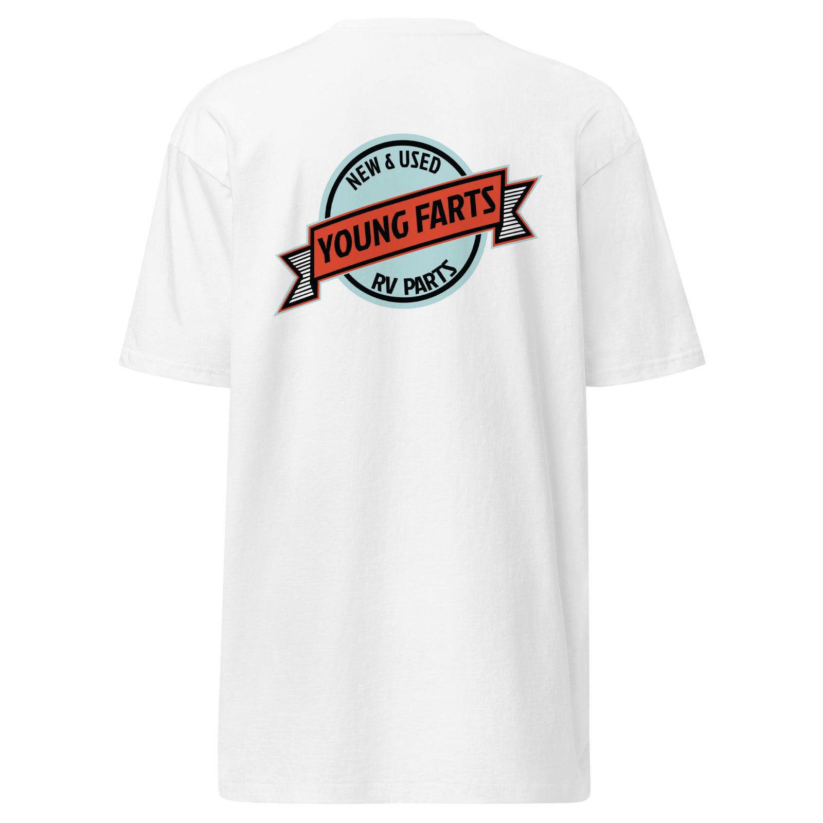 Young Farts Shop-Tested Logo T-Shirt with front and back print in Charcoal Heather