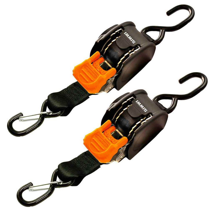 Mini G3 Retractable Tie - Down w/ Dual S - Hooks 1" x 72" - Pair - Young Farts RV Parts