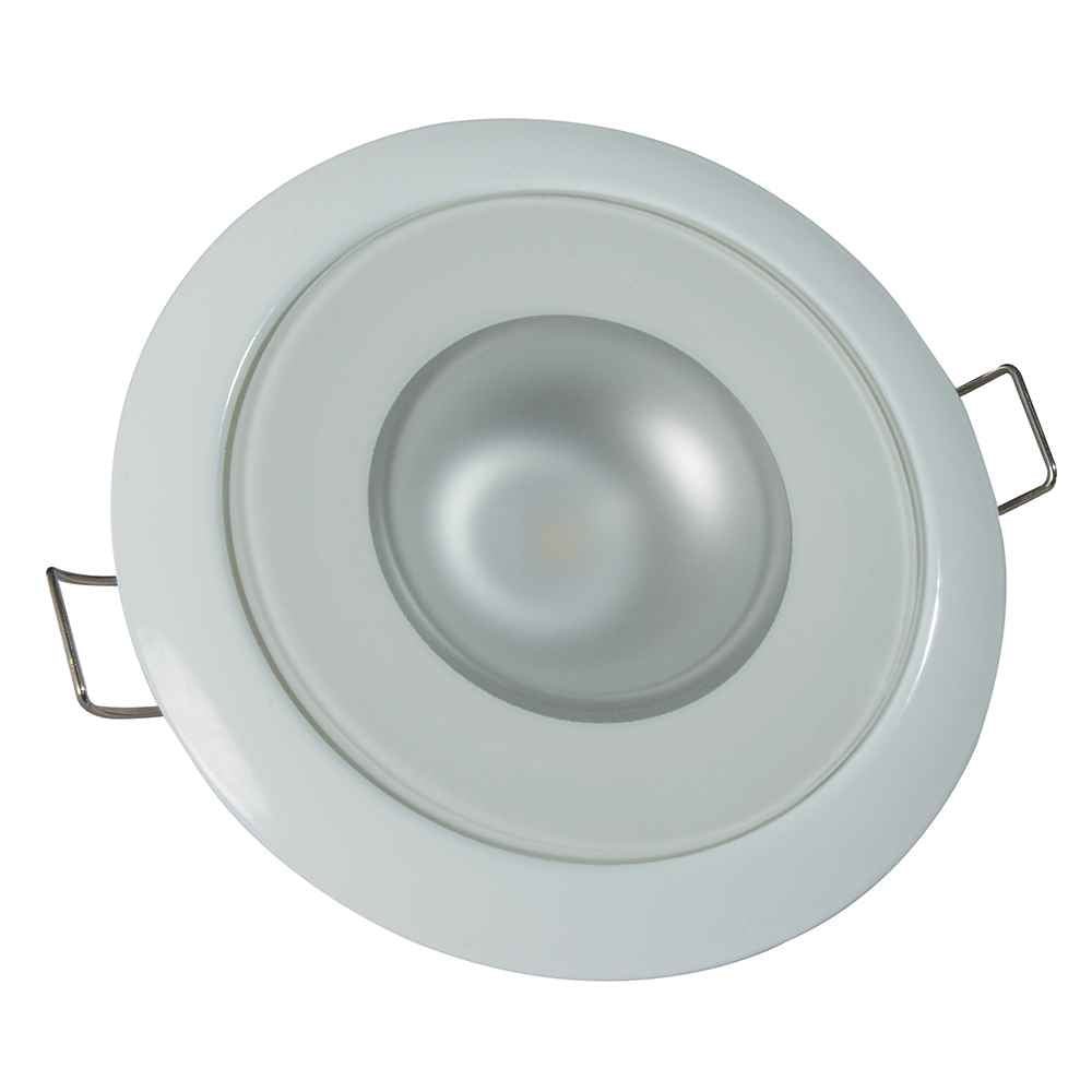 Mirage - Flush Mount Down Light - Glass Finish/White Bezel - 3 - Color Red/Blue Non - Dimming w/White Dimming - Young Farts RV Parts
