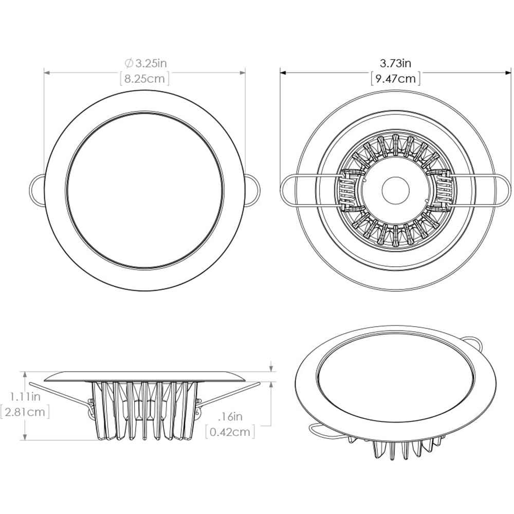 Mirage - Flush Mount Down Light - Glass Finish/White Bezel - White Non - Dimming - Young Farts RV Parts