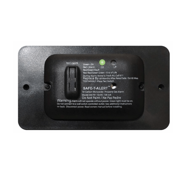 MTI Industries 85 - 741 - BL - TR - Universal 85 Series Slim Line Black Dual CO/LP Alarm - Young Farts RV Parts