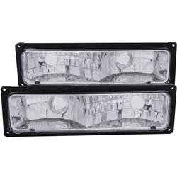 Parking/ Turn Signal Light Assembly ANZO USA 511033 Clear Lens/ Black Housing; Uses Incandescent Bulb; Euro Style - Young Farts RV Parts