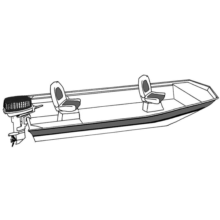Performance Poly - Guard Styled - to - Fit Boat Cover f/Extra Wide 14.5' Open Jon Boats - Grey - Young Farts RV Parts
