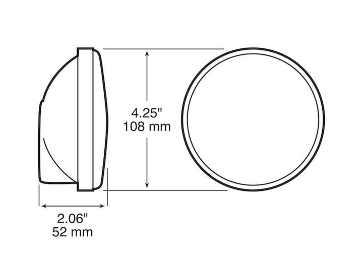 Peterson Mfg. V426KR Stop/ Turn/ Tail Light, Incandescent Bulb, Round, Red Lens, 4" - Young Farts RV Parts
