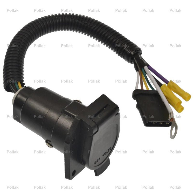Pollak 12 - 723E 4 - Way Flat To 7 - Way RV Socket - Young Farts RV Parts