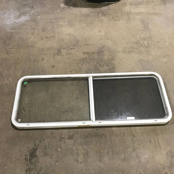 Used White Radius Opening Window - 60.25 X 21.75 X 1.875 - Black Window