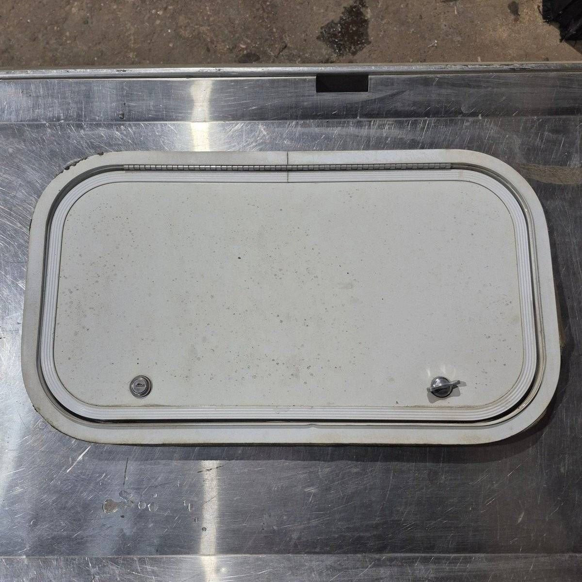 Used Radius Cornered Cargo Door - 21 7/8" X 11 3/4" X 1/2" - White Trim