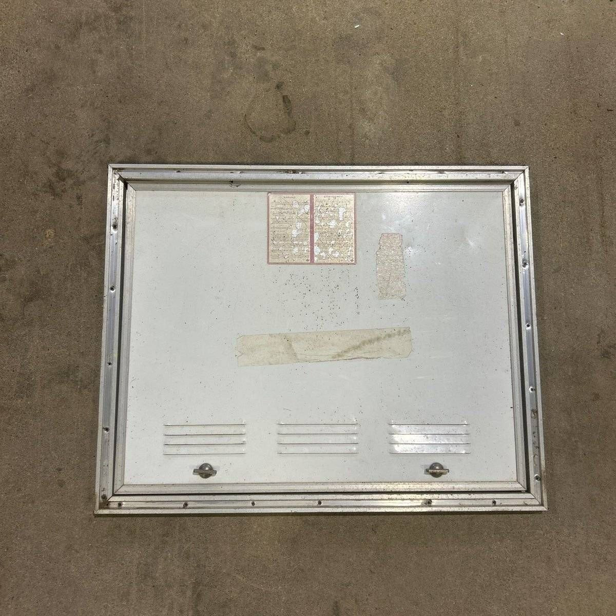 USED Square Corner Propane cargo door - 25.25 X 19.75 X 0.625 - Silver Trim
