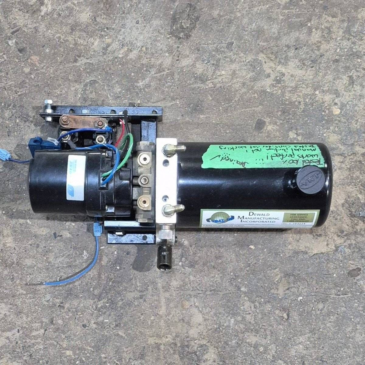 Used Dewald RV Slide Out Hydraulic Pump/ Motor/ Tank Assembly - Used Slide Motors