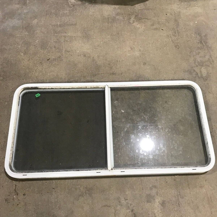 Used White Radius Opening Window - 54.5 X 25.5 X 1.875 - Black Window