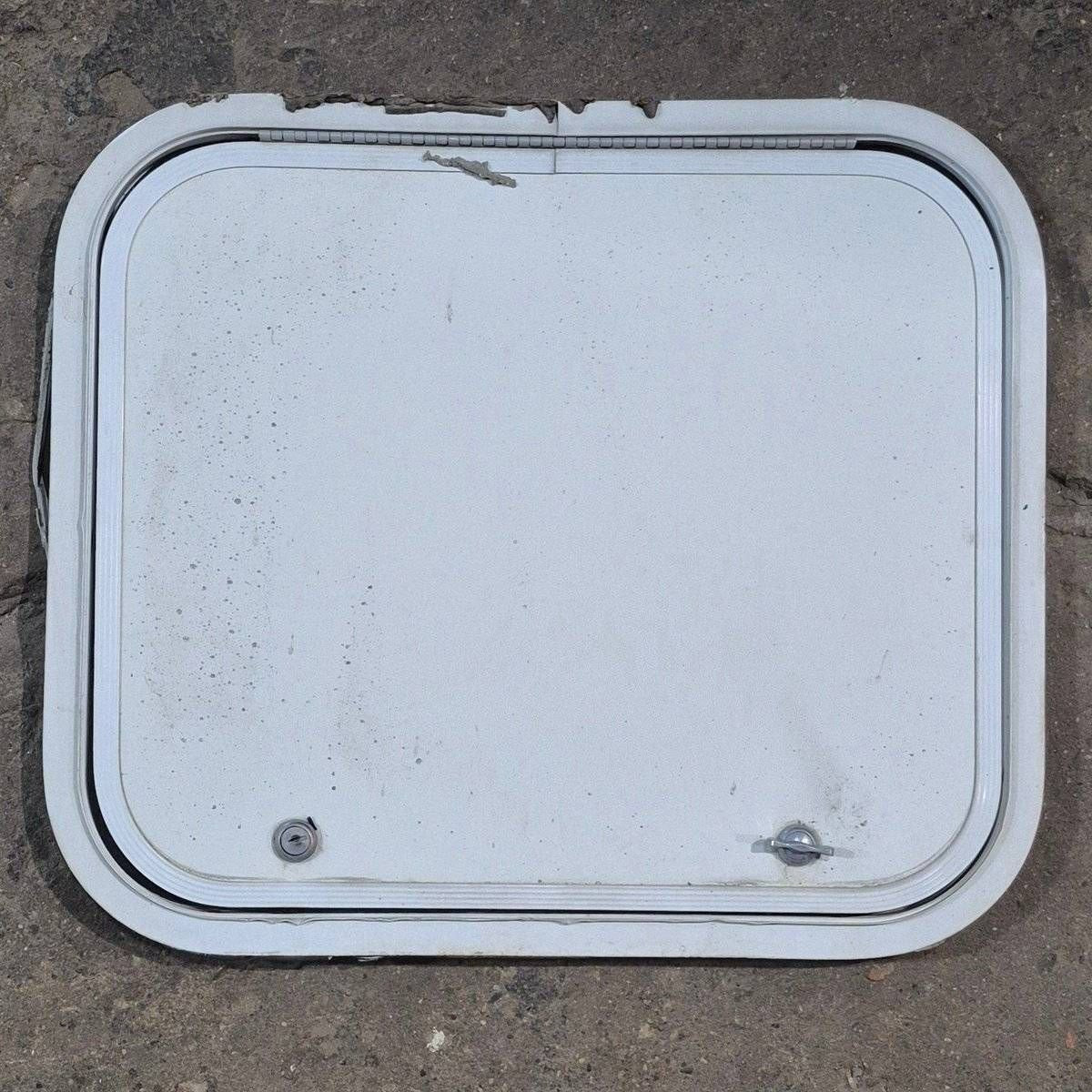 Used Radius Cornered Cargo Door - 19 1/2" X 16 3/4" X 1/2" - White Trim