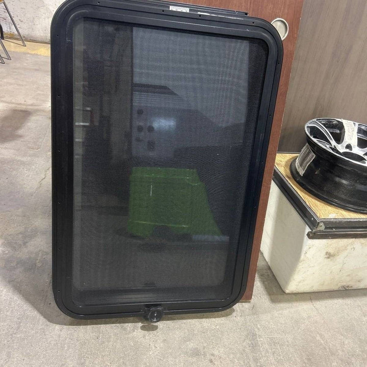 Used Black Radius Frameless Emergency Opening Window : 35 1/2" X 23 1/4 X 1 7/8" D - Photo 2