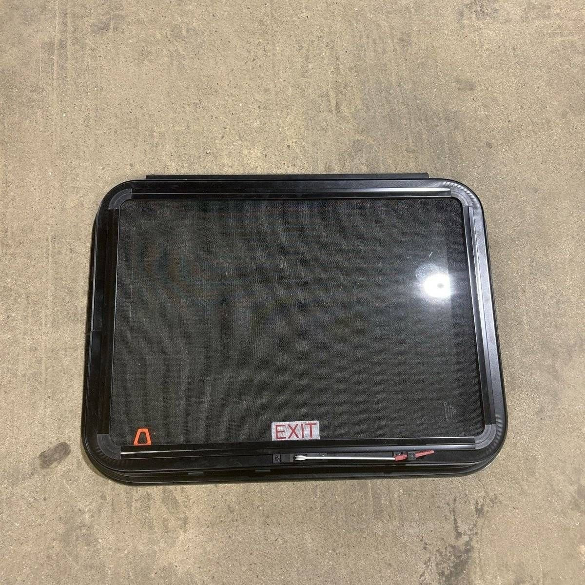 Used Black Radius Frameless Emergency Opening Window : 29 1/2