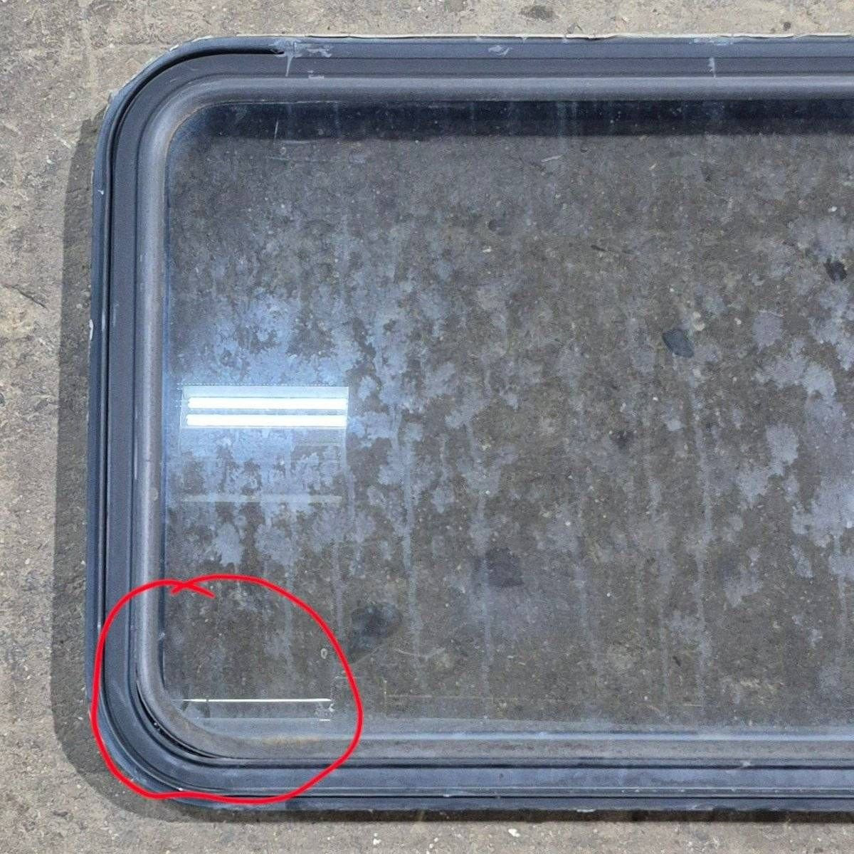 Used Black Radius Emergency Opening Window - 35 1/8" X 21 1/4" X 1 7/8" - Photo 2