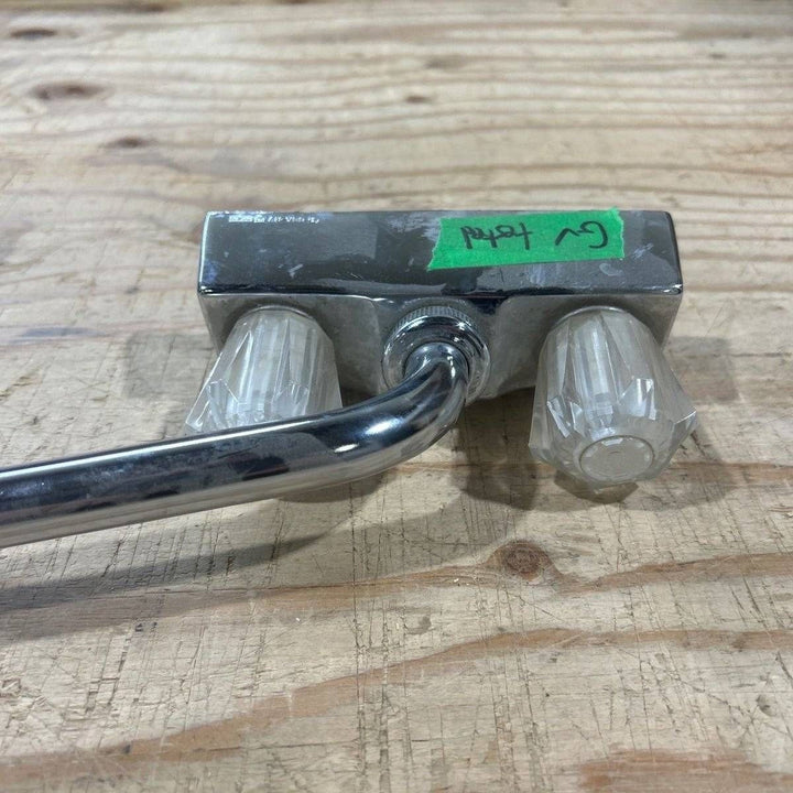 Used 4" Kitchen Bar Faucet, Chrome, Clear Handles - Photo 3