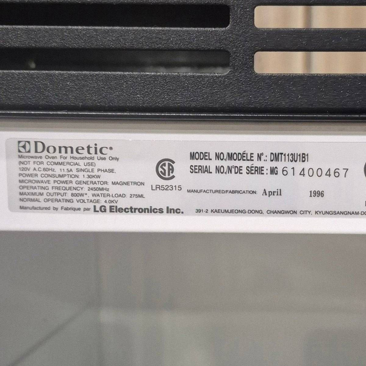 Used Dometic RV Microwave, 20 7/8