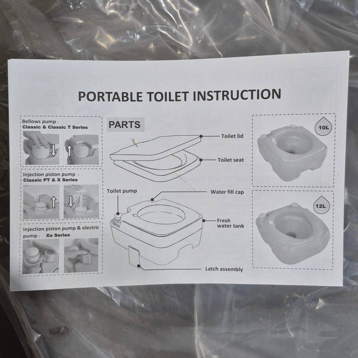 Complete RV Pro Portable Toilet, Hand Pump Flush, 20 L (5.3 Gal), Grey -  N35Z515 - Photo 5