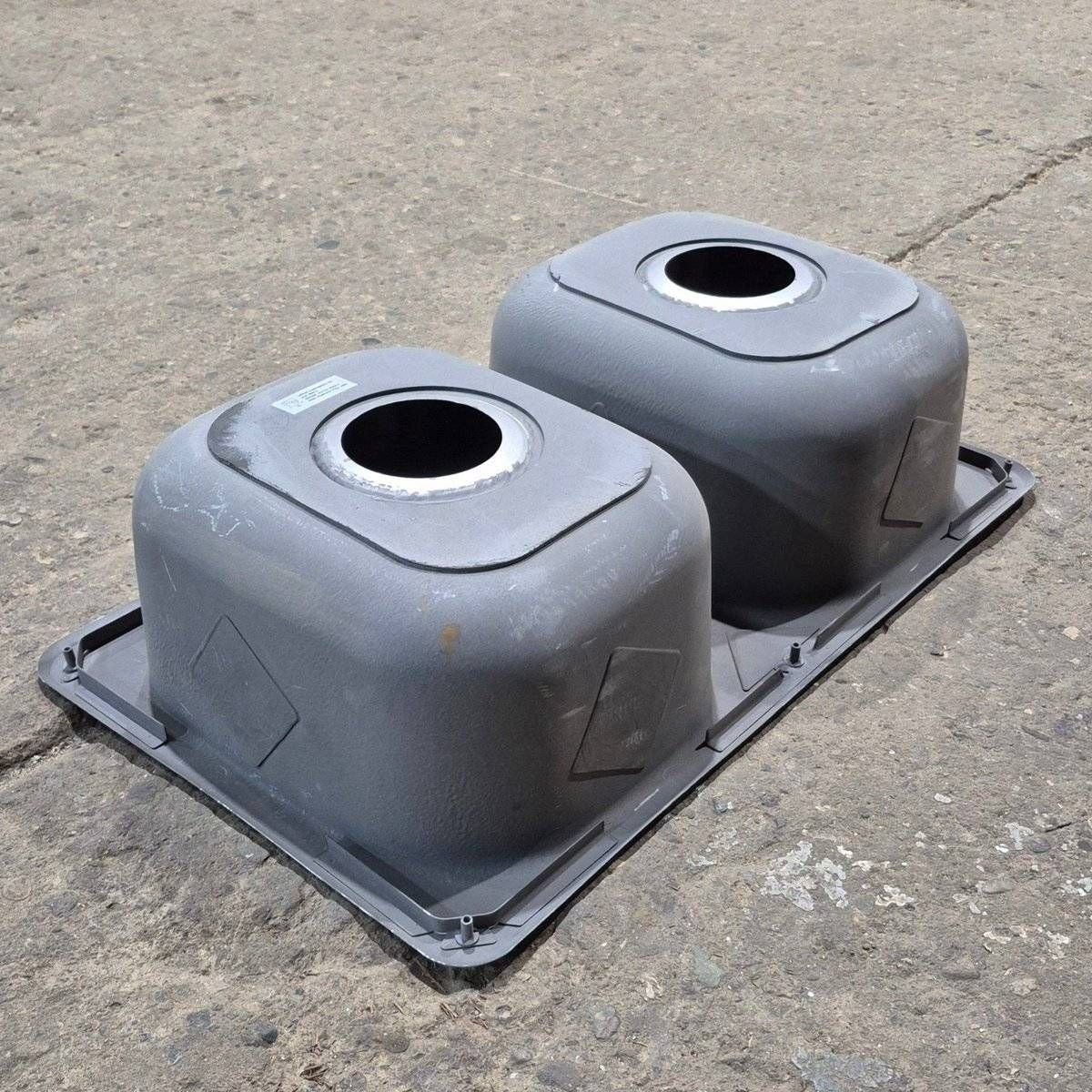 Used Stainless Steel Double Kitchen Sink - 25 1/8