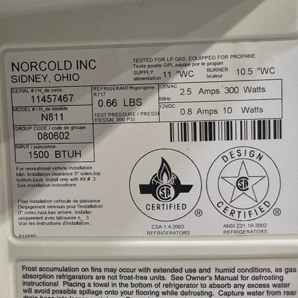 Used Complete Norcold Fridge, 2-Way - N811 - Photo 7