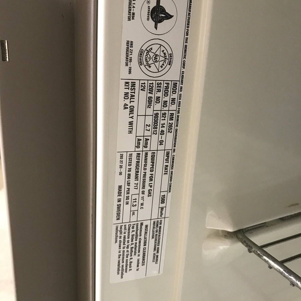 Used Complete Dometic Fridge, 2-Way - RM2652 - Photo 8
