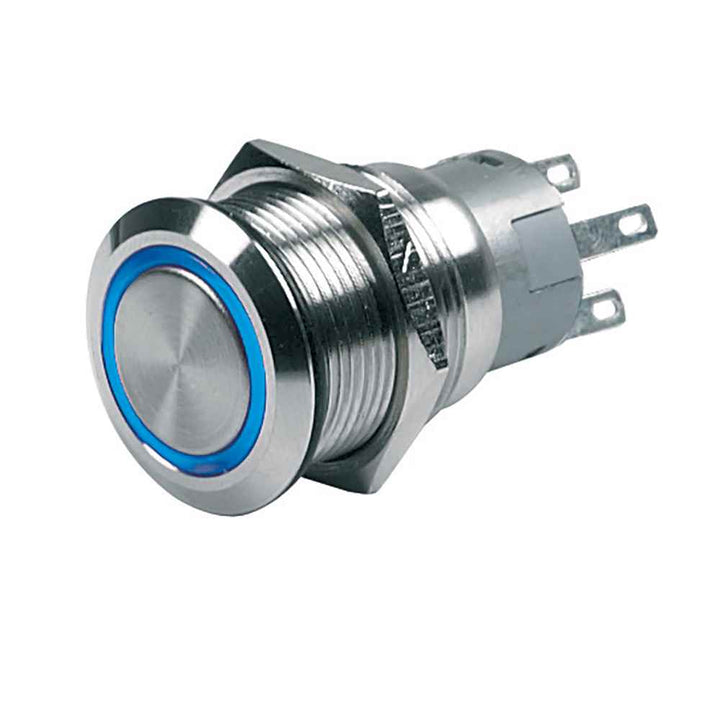 Push - Button Switch 12V Momentary On/Off - Blue LED - Young Farts RV Parts