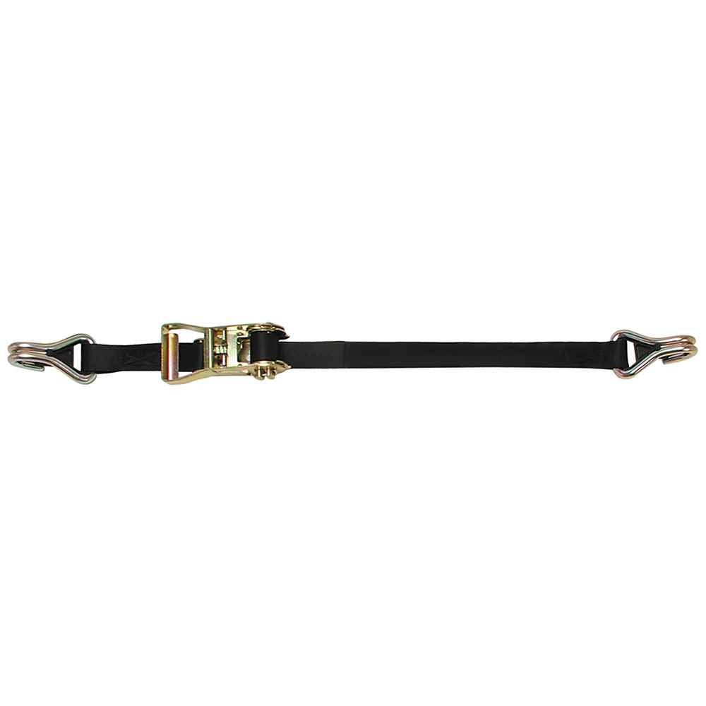 Ratchet Strap Tie - Down w/Double J - Hooks & Keeper - 1