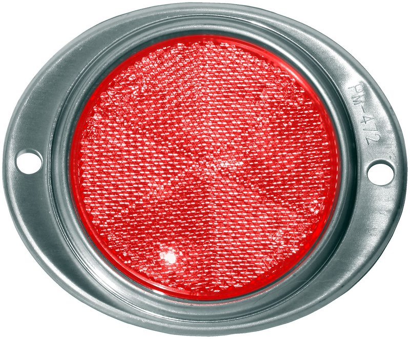 Reflector Peterson Mfg. V472R Red Lens; 3" Round; Aluminum Housing - Young Farts RV Parts