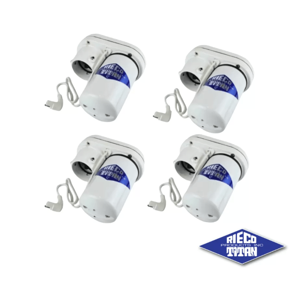 rieco - titian 56111 *SPECIAL ORDER* POWERHEAD ASSEMBLY SET 4 WHITE - Young Farts RV Parts