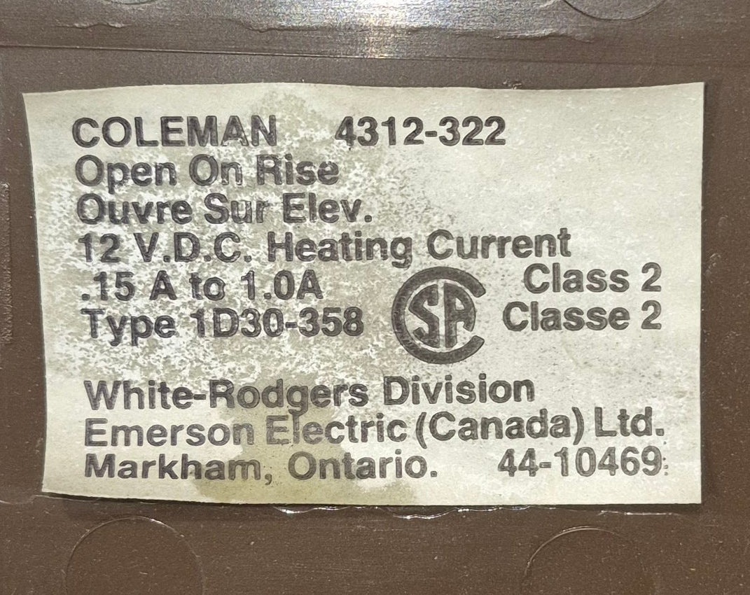 Used Coleman Analog Wall Thermostat - 4312-322