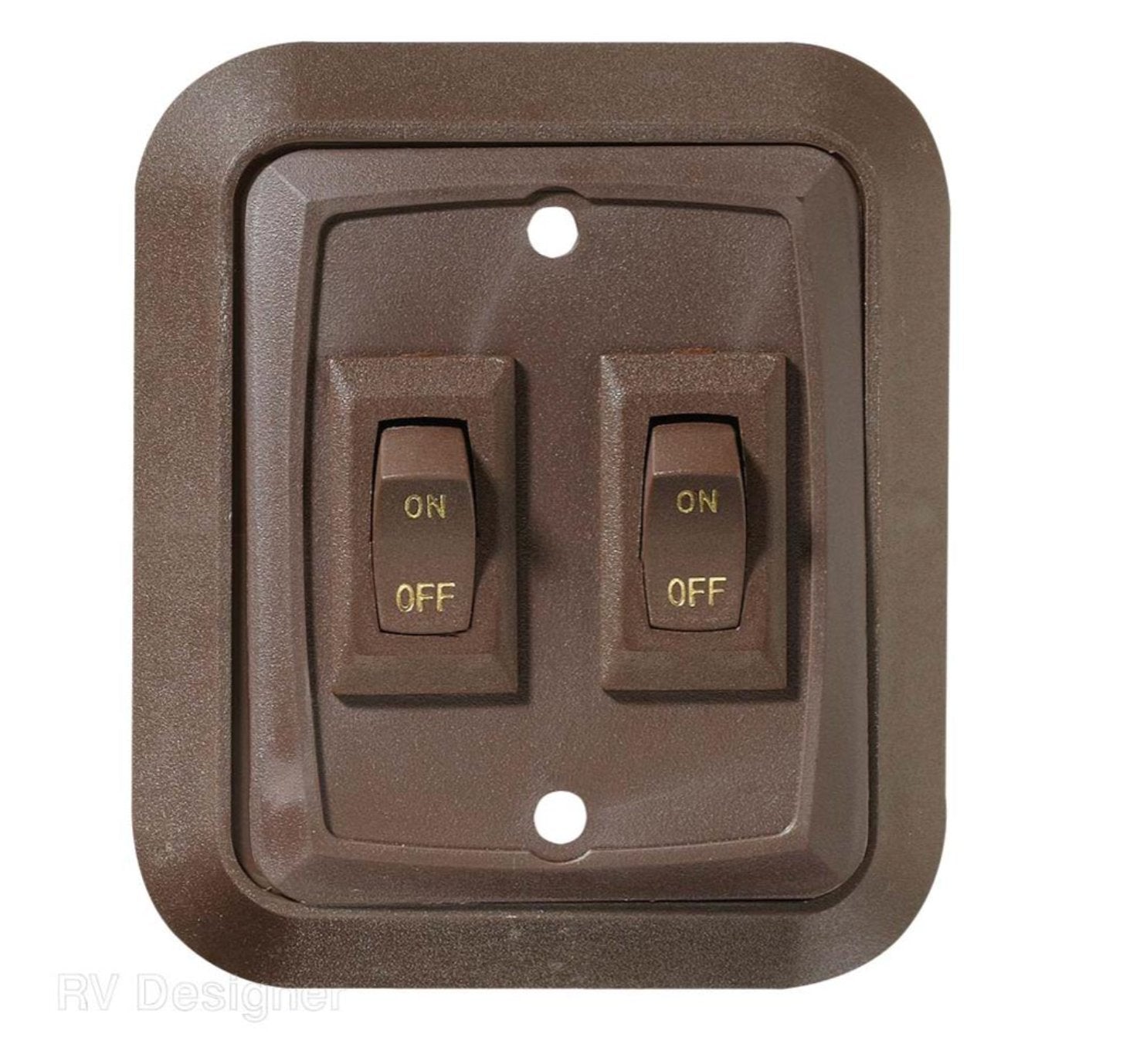 RV Designer S655 Interior Light Double Wall Switch, Brown - Young Farts RV Parts