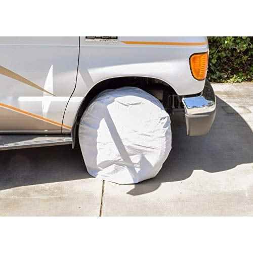 RV Tire Cover 2 White 24" - 26" - Young Farts RV Parts