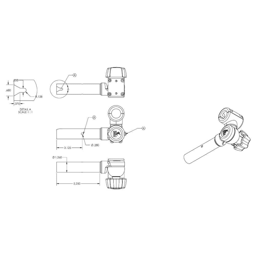 ShadeFin Adjustable Clamp - On Pipe Mount - Young Farts RV Parts
