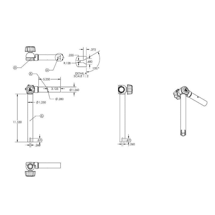ShadeFin Adjustable Rod Holder Mount - Young Farts RV Parts