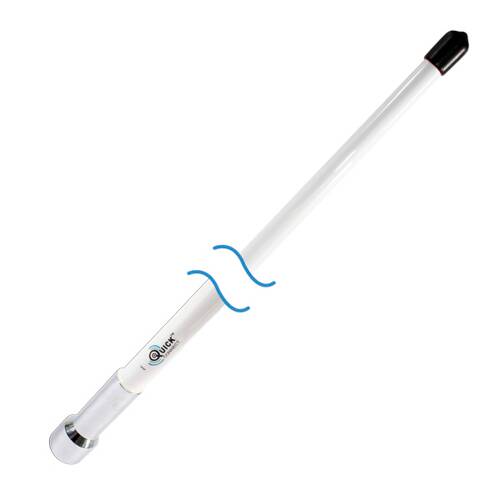 Shakespeare VHF Radio Antenna - Monopole; Ratchet Rail Mount; 4' Length; White - QC - 4 - T - Young Farts RV Parts
