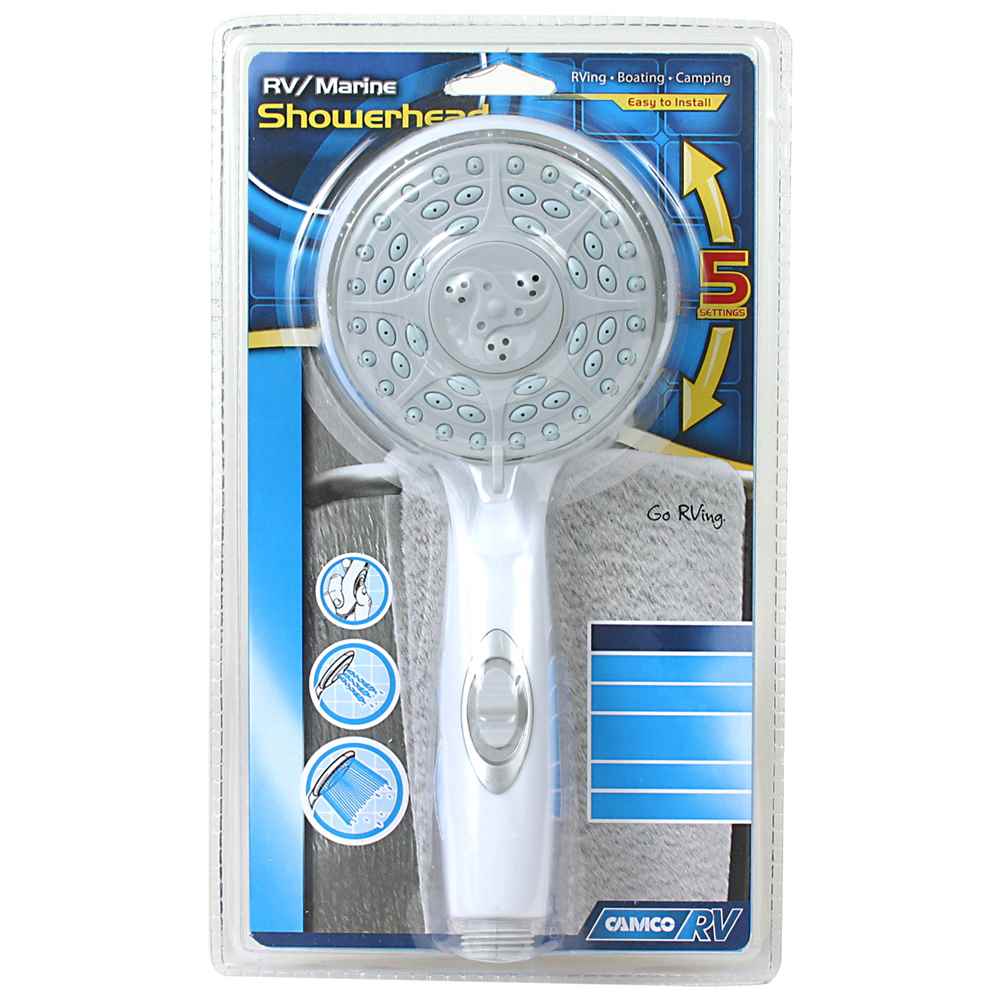 Shower Head with On/Off Switch (White) - Young Farts RV Parts