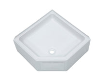 Load image into Gallery viewer, Shower Pan 27&quot; x 27&quot;, Lippert Components 325246 Better Bath, Corner, With 10&quot; Threshold and Access Panel, Center Drain, White - Young Farts RV Parts