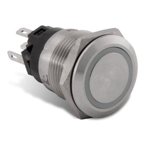 Sierra Marine Push Button Switch - Momentary On/ Off Switch; Green Halo - AV10060G - Young Farts RV Parts