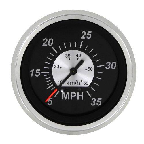 Sierra Marine Speedometer - Black Sterling Series; Aftermarket; 3