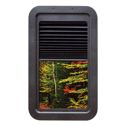 Slim Shade Entry Door Window Complete Unit - Black - Young Farts RV Parts