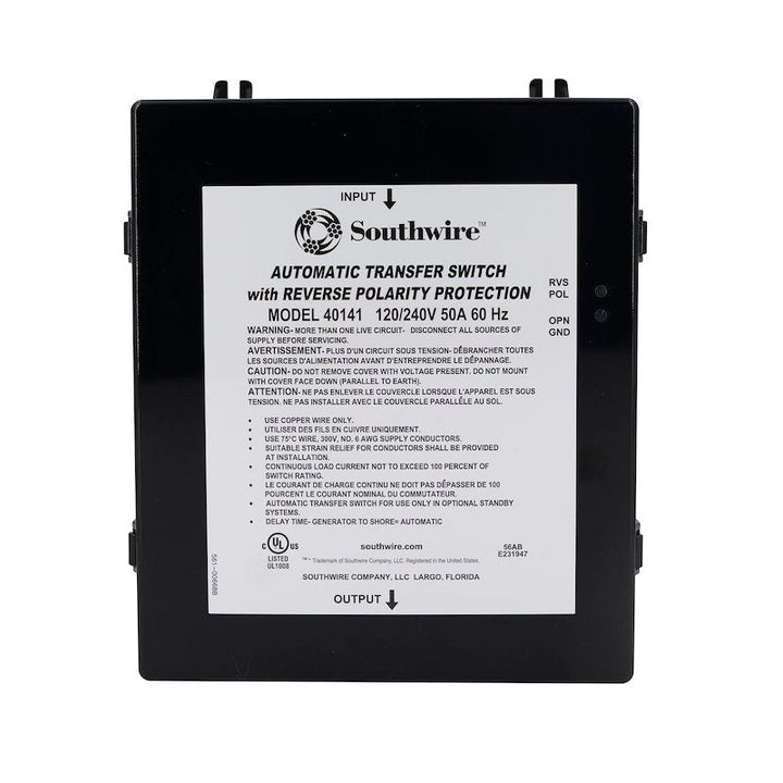 SouthWire Corp. 40141 - 001 Power Transfer Switch 120/240V - 50 Amp - Young Farts RV Parts