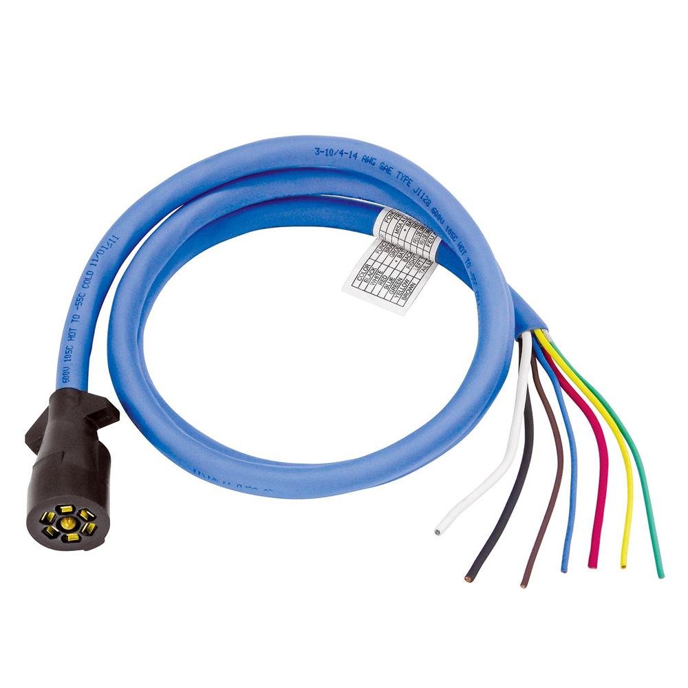 (SPECIAL ORDER) 7 - Way Molded Trailer End 6' Cable Cold Weather - Young Farts RV Parts