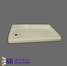 Specialty Recreation SP2436PL Shower Pan 24" x 36" x 3.57 To 4.23", LH Drain, Parchment - Young Farts RV Parts
